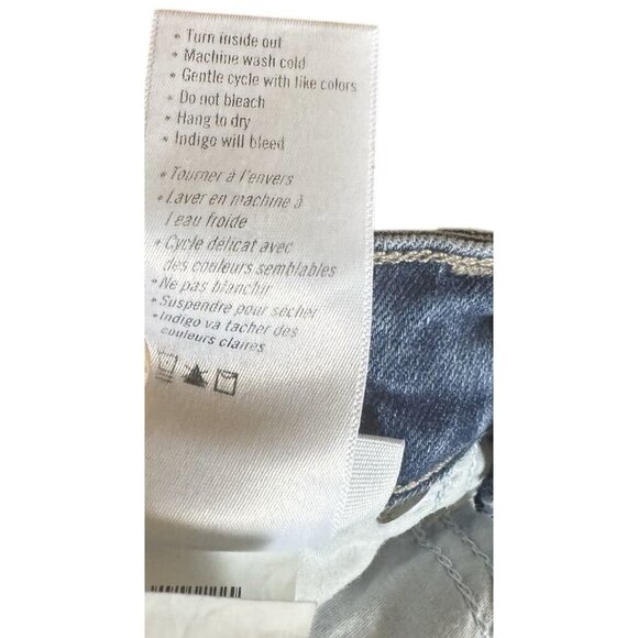 Paigen Hoxton Slim Jeans Size 24 Ankle Raw Hem Denim Stretch Mid-Rise Blue - Picture 14 of 14